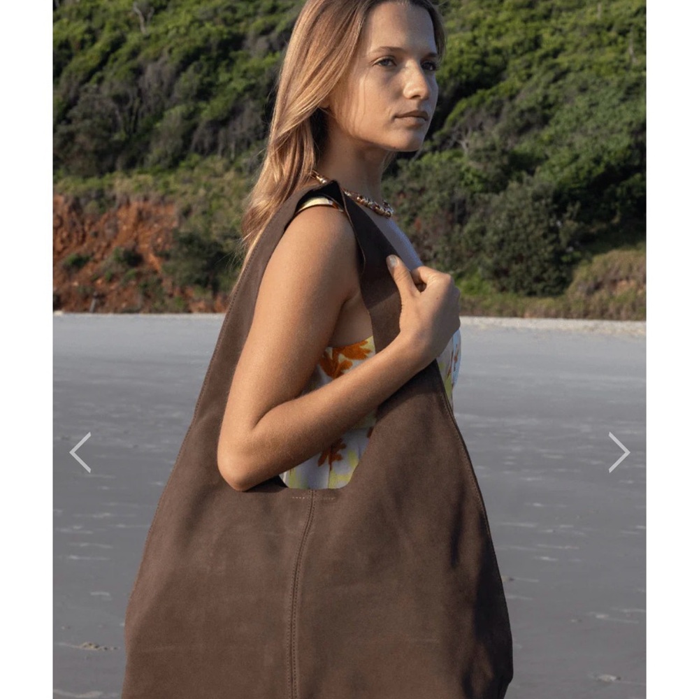The Bali Tailor Brown Suede Tote Bag